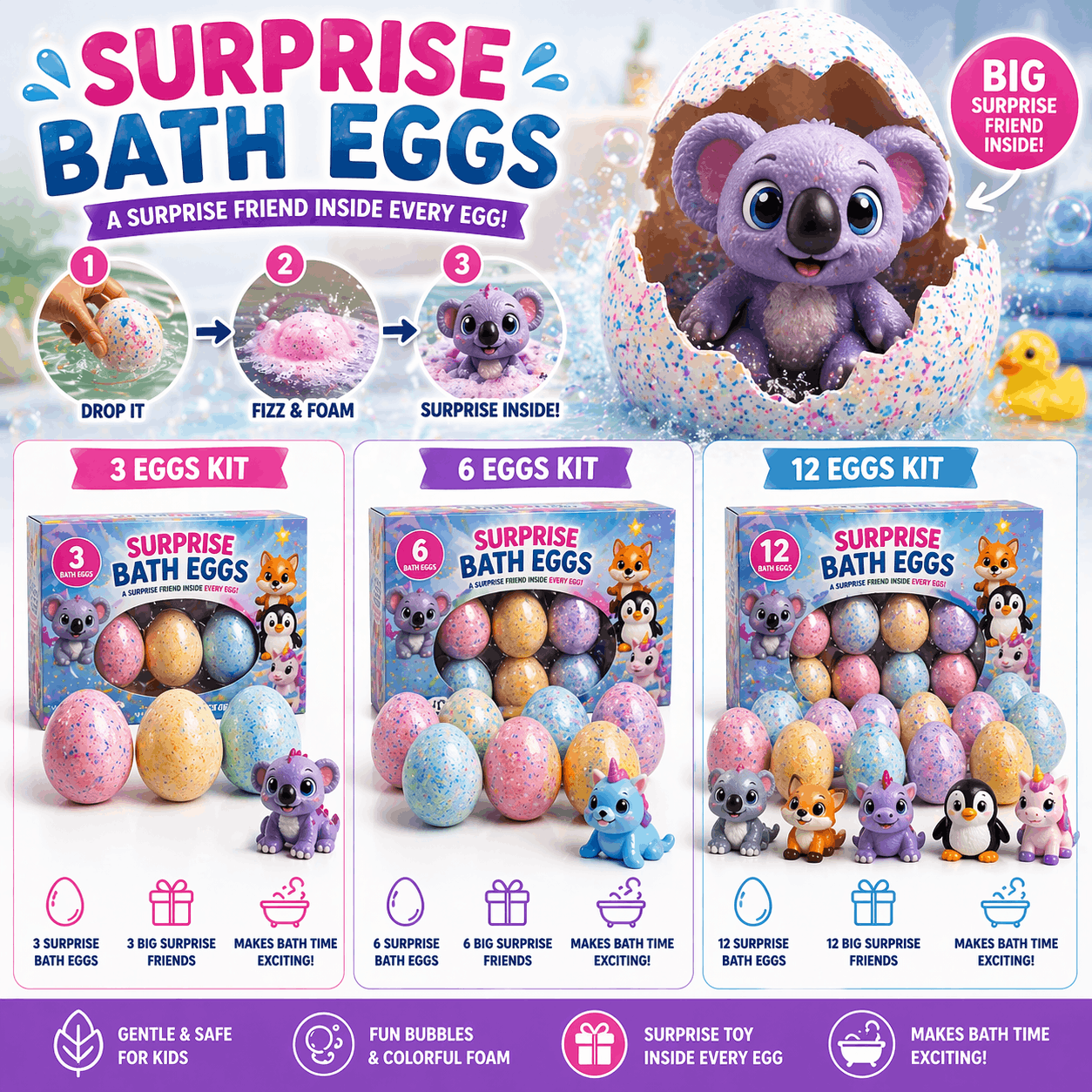 Surprise Bath Eggs™ – Make Bath Time Fun with a Hidden Surprise! 🛁🌈